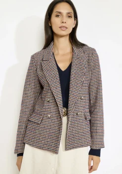 LolaLiza Geruite double-breasted blazer- Vesten En Blazers