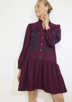 LolaLiza Geruite mini-jurk met borduurwerk- Jurken