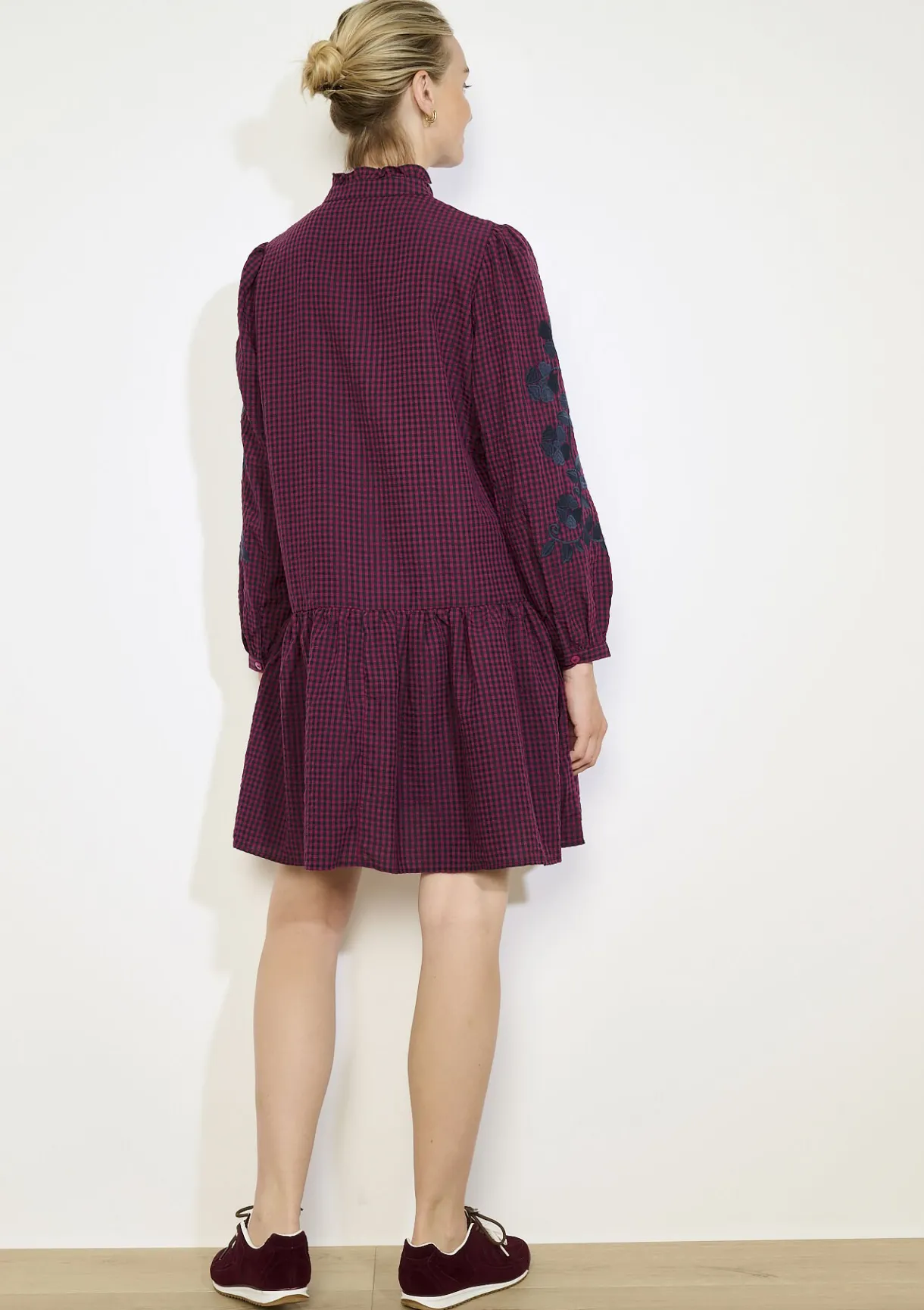 LolaLiza Geruite mini-jurk met borduurwerk- Jurken