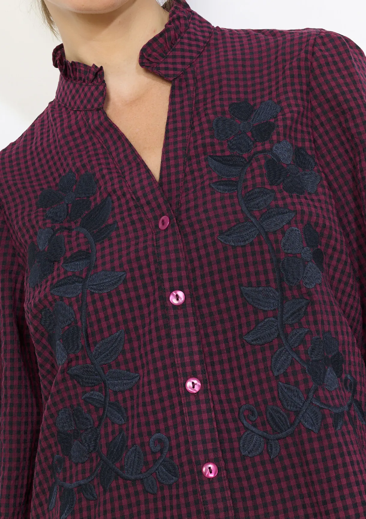 LolaLiza Geruite mini-jurk met borduurwerk- Jurken