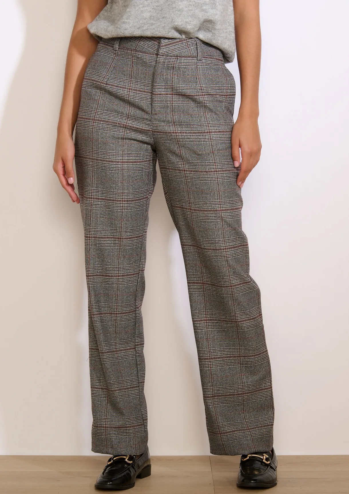 LolaLiza Geruite rechte broek- Broeken