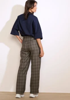 LolaLiza Geruite wijde broek- Broeken