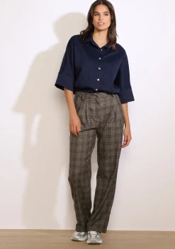 LolaLiza Geruite wijde broek- Broeken