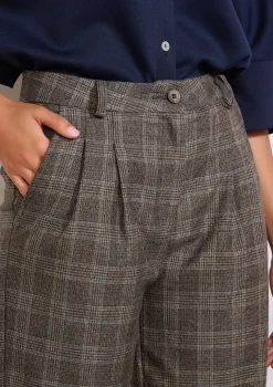 LolaLiza Geruite wijde broek- Broeken