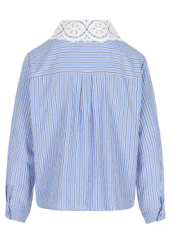 LolaLiza Gestreept hemd met macramékraag- Blouses En Hemden