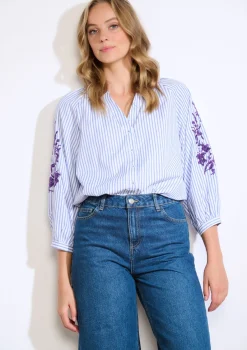 LolaLiza Gestreept hemd met pailletten- Blouses En Hemden