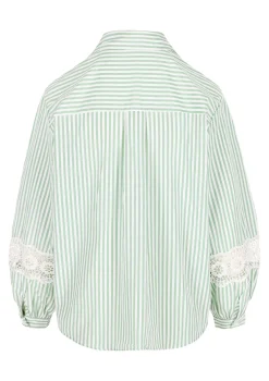 LolaLiza Gestreept overhemd met kantdetails- Blouses En Hemden