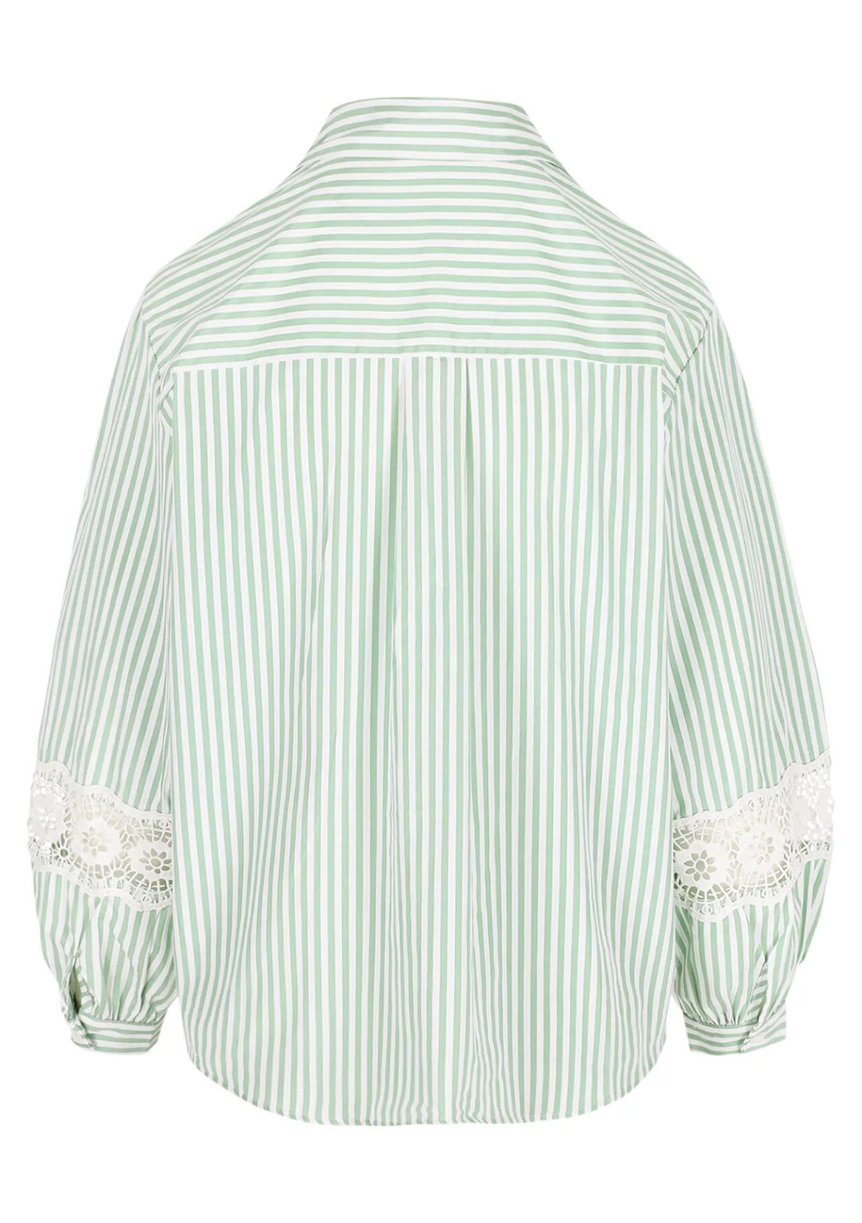 LolaLiza Gestreept overhemd met kantdetails- Blouses En Hemden