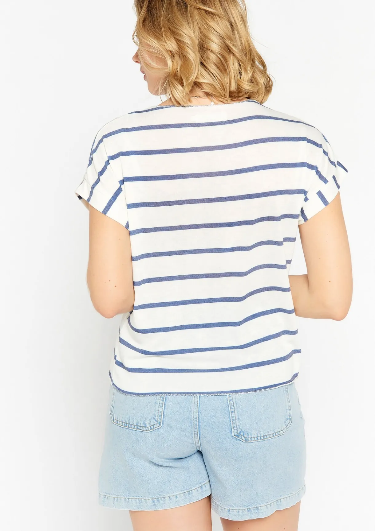 LolaLiza Gestreept T-shirt met opschrift- Tops En T-Shirts