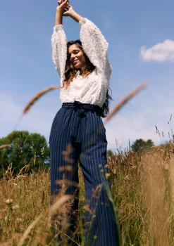 LolaLiza Gestreepte broek met hoge taille- Broeken