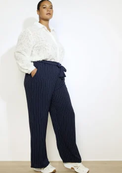 LolaLiza Gestreepte broek met hoge taille- Broeken