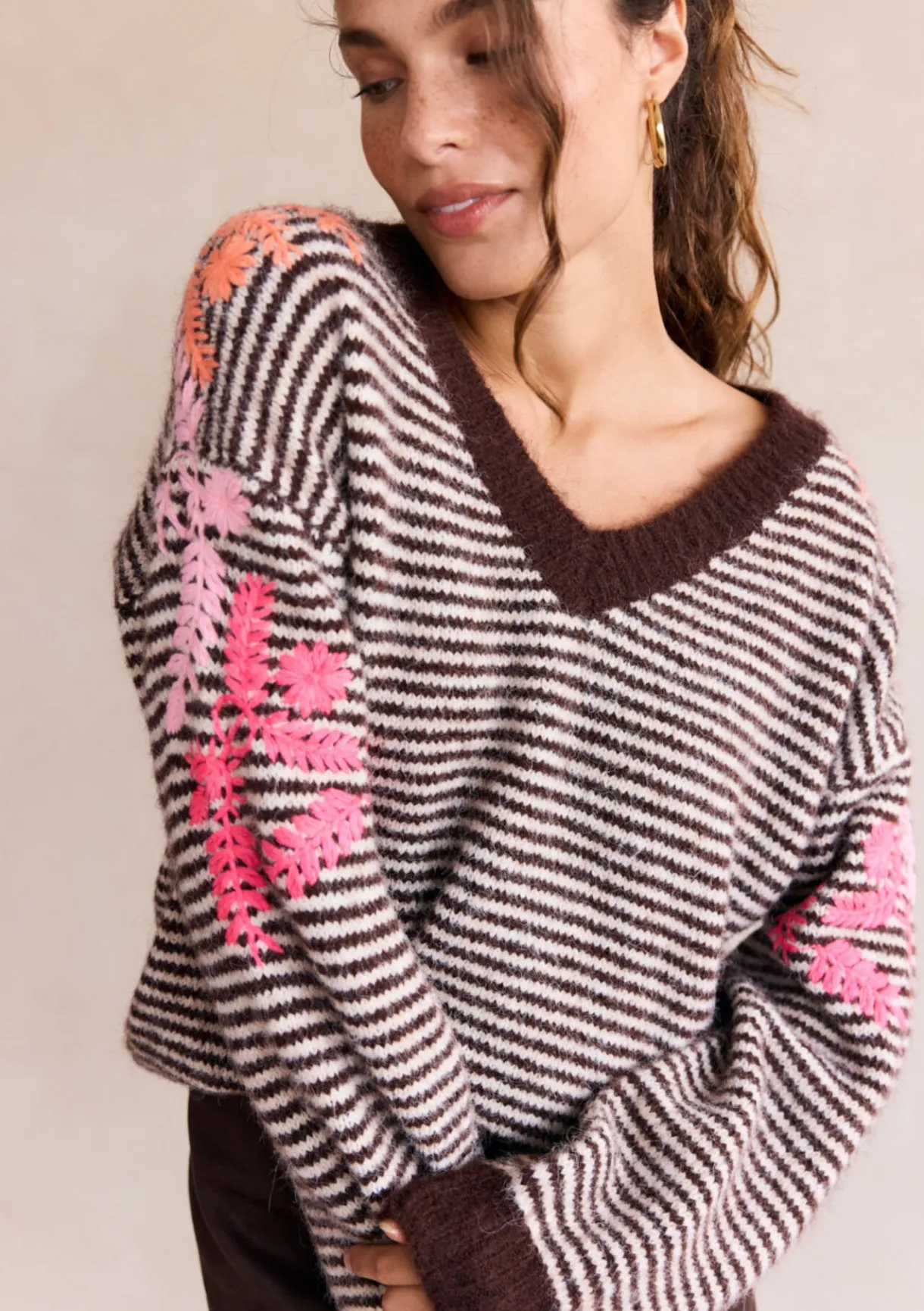 LolaLiza Gestreepte gebreide trui- Truien En Cardigans