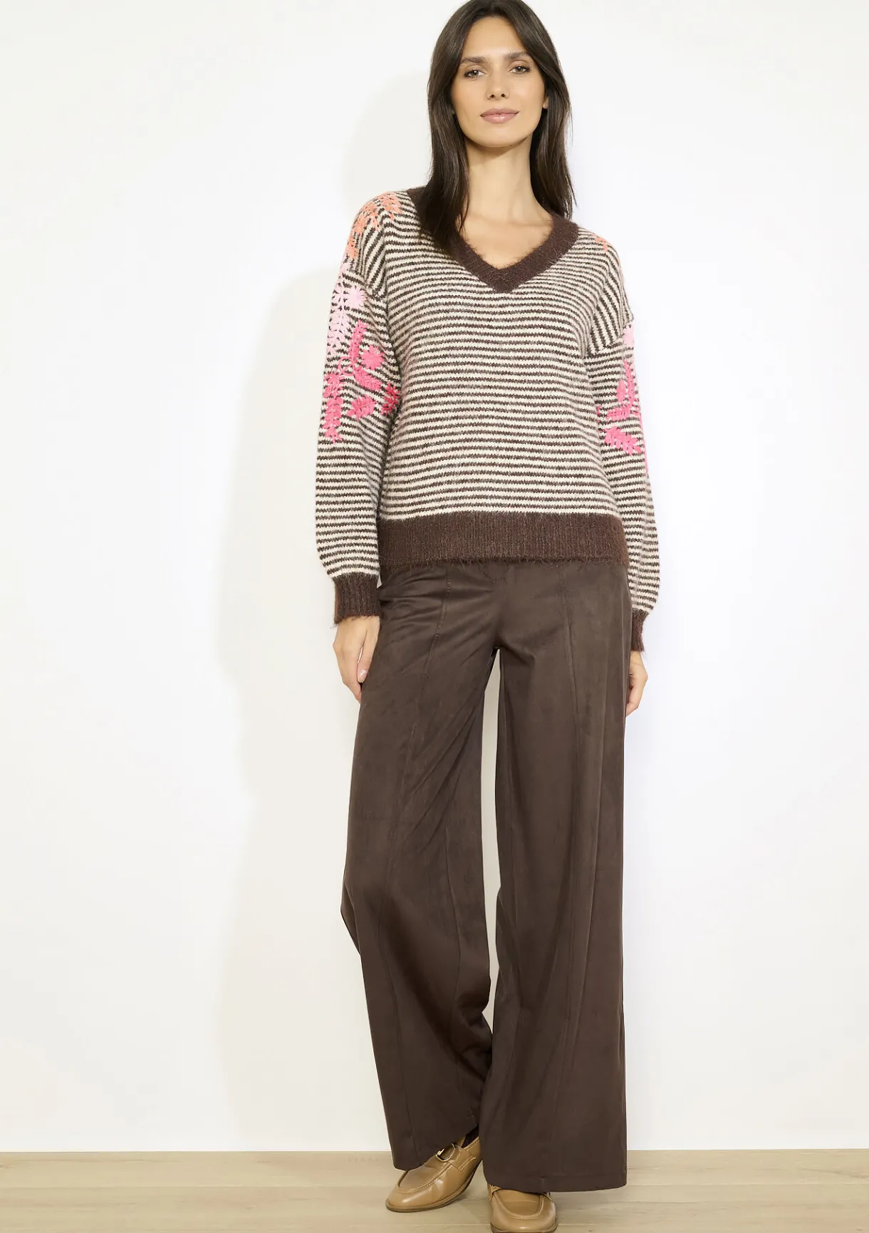 LolaLiza Gestreepte gebreide trui- Truien En Cardigans