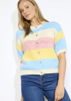 LolaLiza Gestreepte korte gilet- Truien En Cardigans