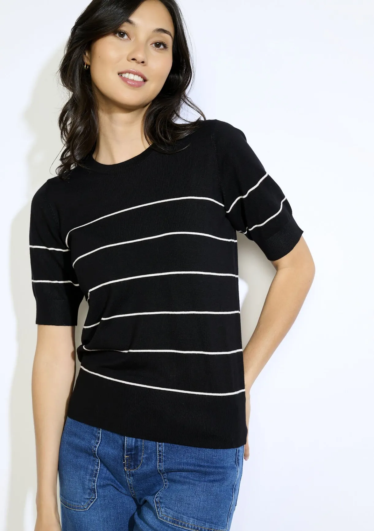 LolaLiza Gestreepte trui korte mouwen- Truien En Cardigans