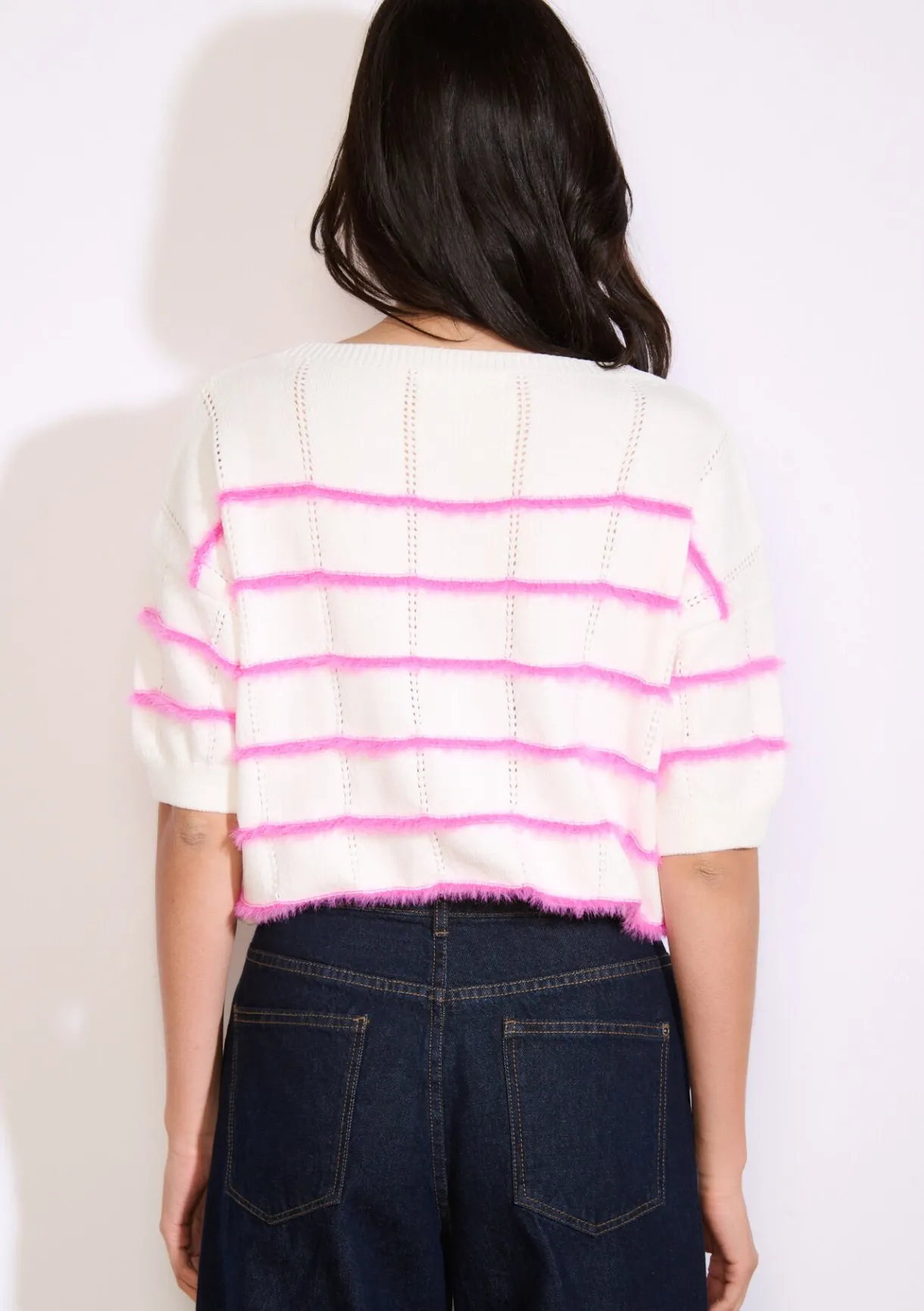 LolaLiza Gestreepte trui met korte mouwen- Truien En Cardigans