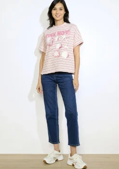 LolaLiza Gestreepte t-shirt met schelpen- Tops En T-Shirts