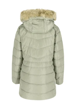 LolaLiza Gewatteerde jas met imitatiebontkap- Mantels En Jassen