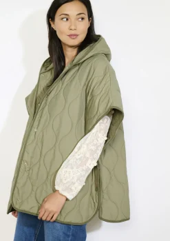 LolaLiza Gewatteerde poncho met capuchon- Accessoires|Mantels En Jassen