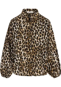 LolaLiza Glanzende leopardblouse- Blouses En Hemden