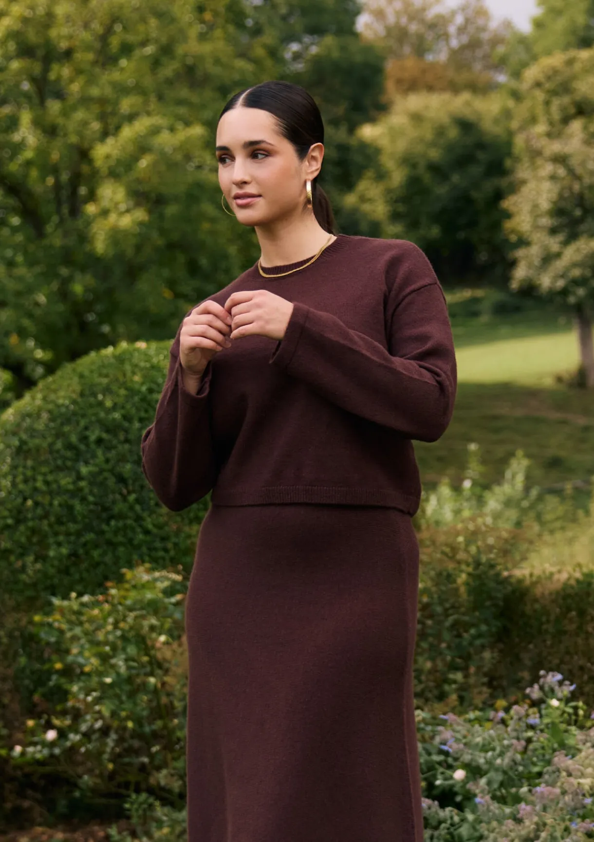 LolaLiza Glanzende ronde hals trui- Truien En Cardigans