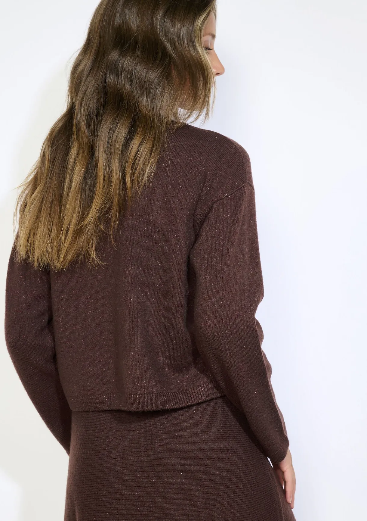 LolaLiza Glanzende ronde hals trui- Truien En Cardigans