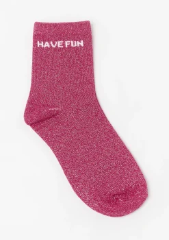 LolaLiza Glittersokken met tekst- Accessoires