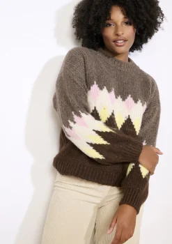 LolaLiza Grafisch gebreide trui- Truien En Cardigans