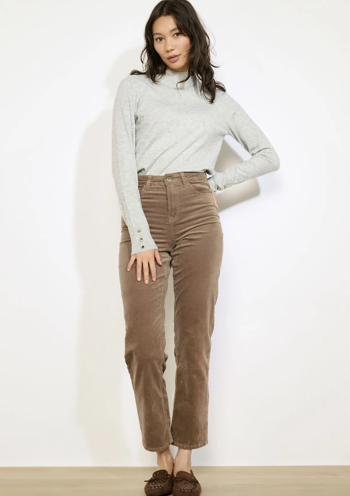 LolaLiza Hoge corduroy broek- Broeken