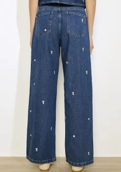 LolaLiza Hoge taille geborduurde jeans- Co-Ord Sets|Jeans