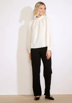 LolaLiza Jacquard blouse met franjes- Blouses En Hemden