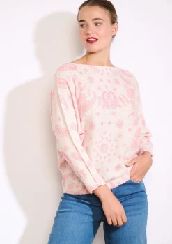 LolaLiza Jacquardtrui met paisley- Truien En Cardigans