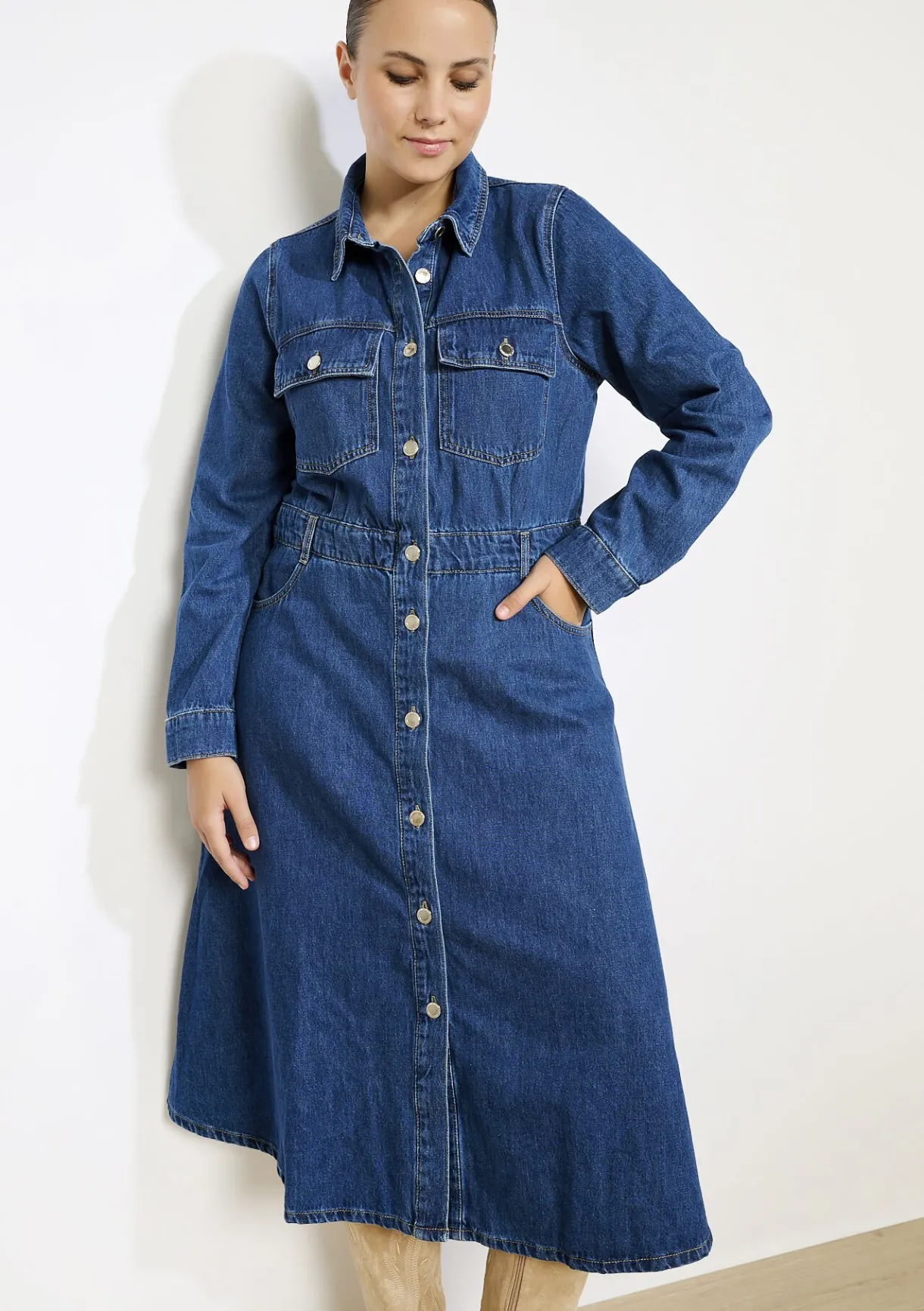 LolaLiza Jeans overhemdjurk- Jurken