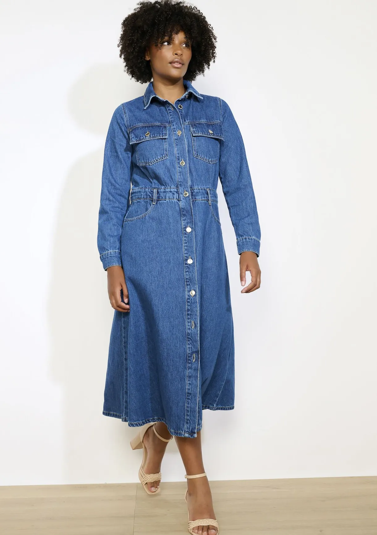 LolaLiza Jeans overhemdjurk- Jurken