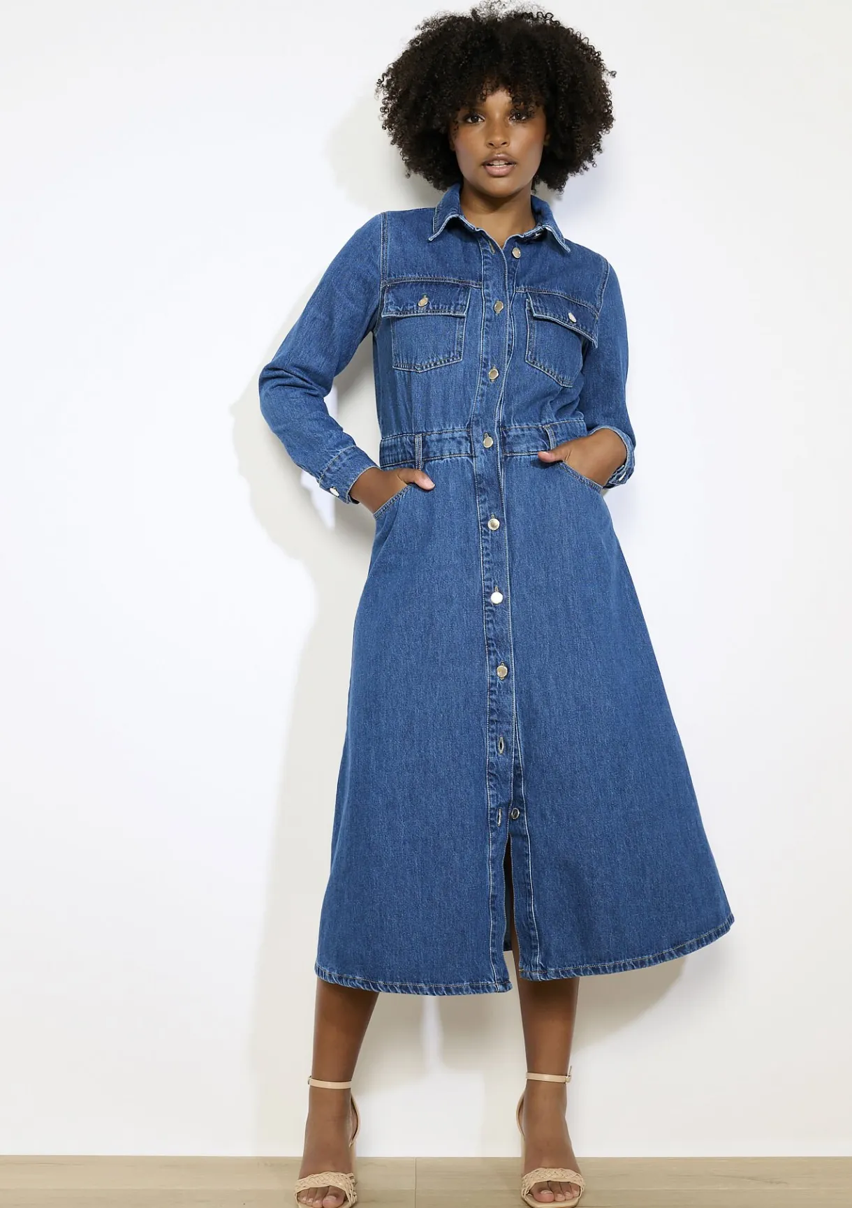 LolaLiza Jeans overhemdjurk- Jurken