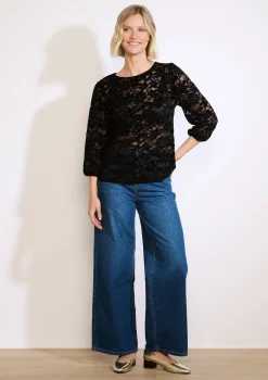 LolaLiza Kanten top met 3/4-mouwen- Tops En T-Shirts