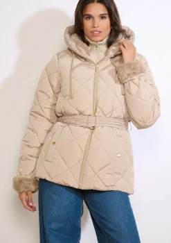 LolaLiza Korte gewatteerde jas met ceintuur- Mantels En Jassen