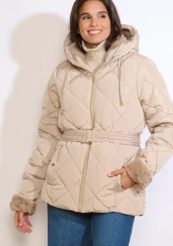 LolaLiza Korte gewatteerde jas met ceintuur- Mantels En Jassen