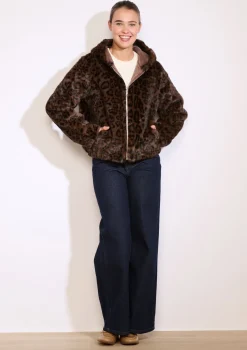 LolaLiza Korte jas met luipaardprint- Mantels En Jassen