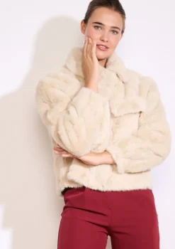 LolaLiza Korte jas van imitatiebont- Mantels En Jassen