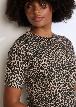 LolaLiza Korte mouwen trui met luipaardprint- Truien En Cardigans