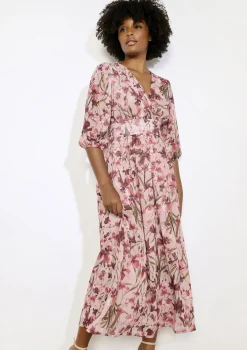 LolaLiza Lange bloemenjurk met zwier- Jurken