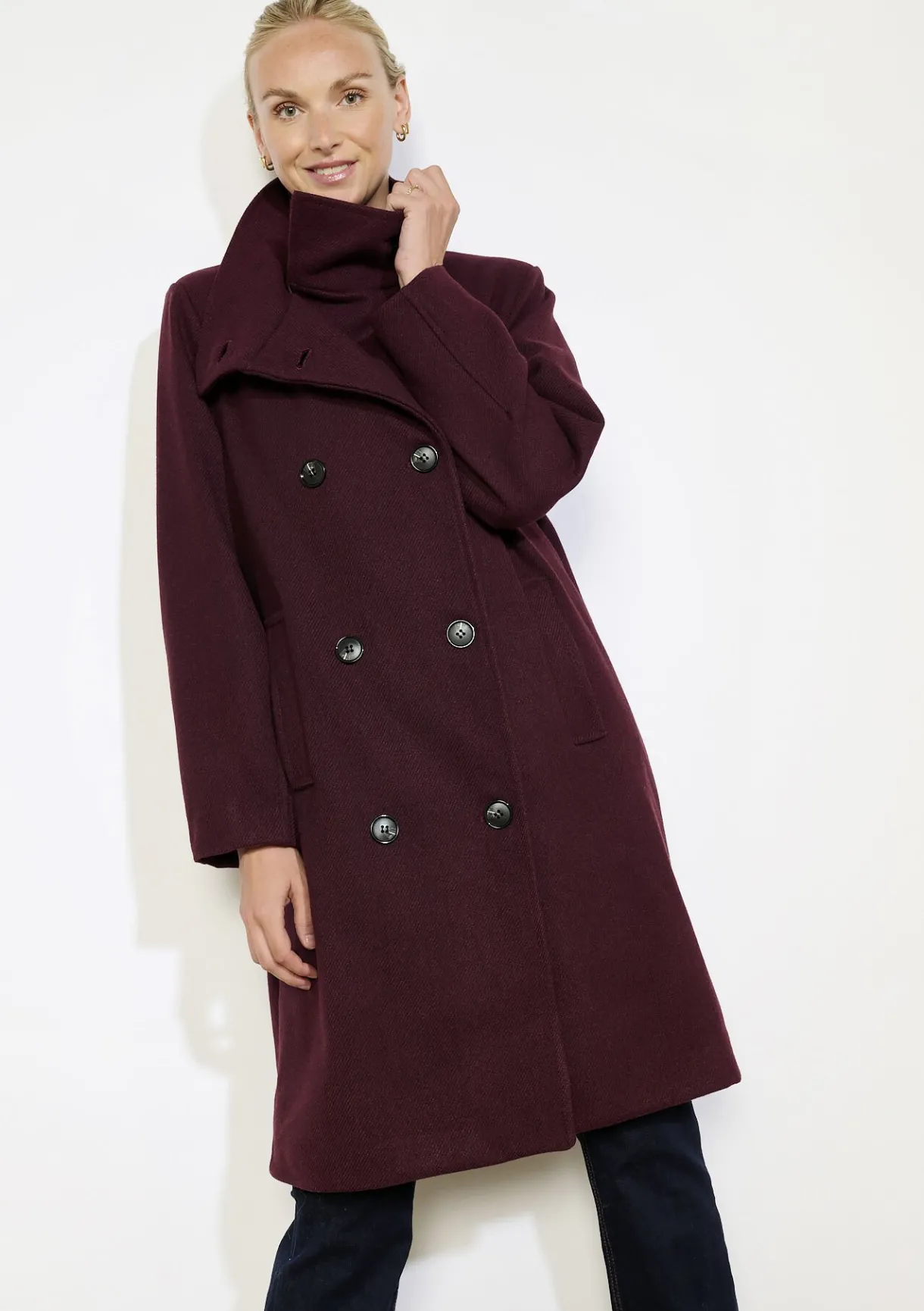 LolaLiza Lange mantel met hoge kraag- Mantels En Jassen