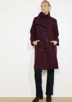 LolaLiza Lange mantel met hoge kraag- Mantels En Jassen