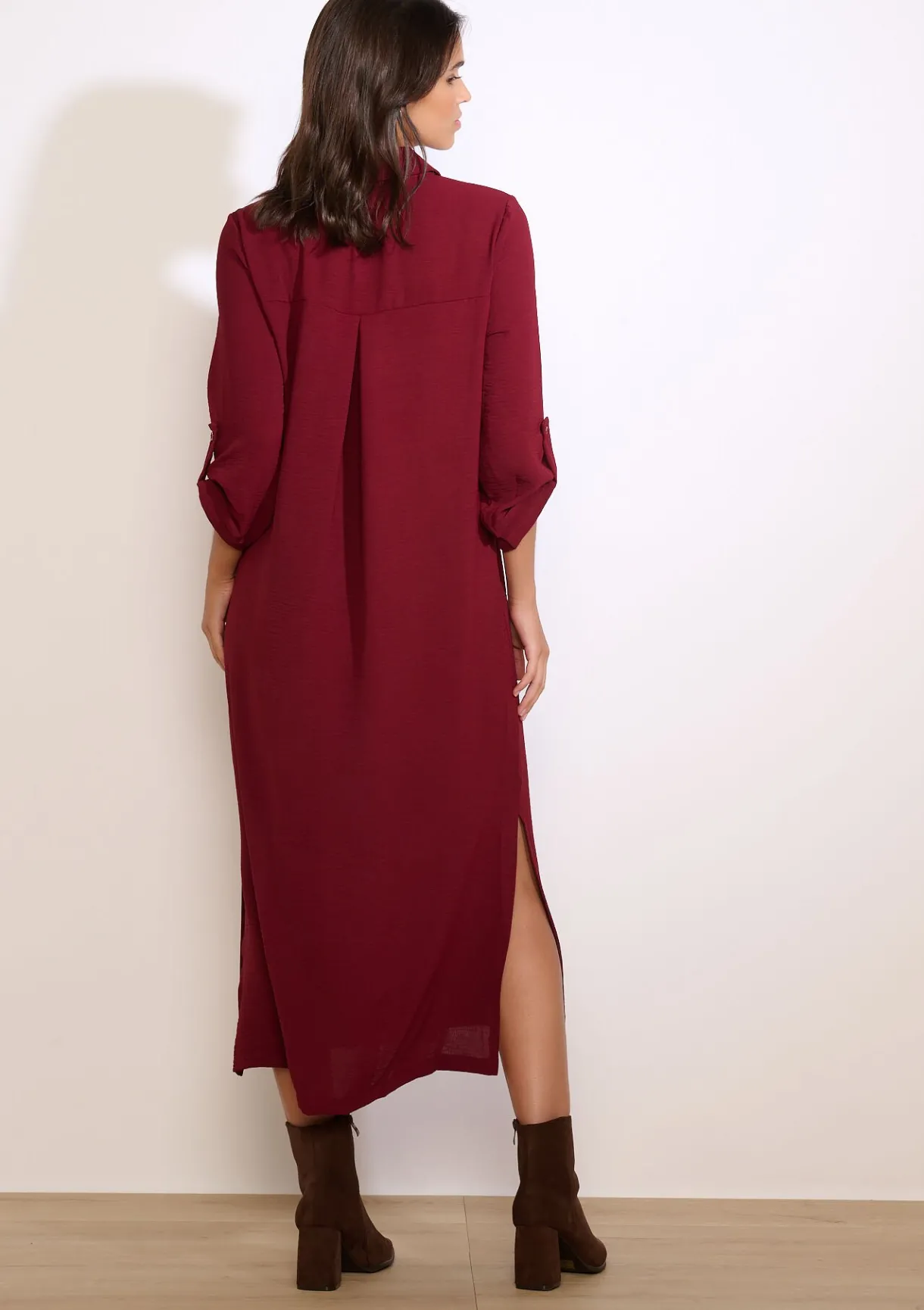 LolaLiza Lange overhemdjurk met split- Jurken