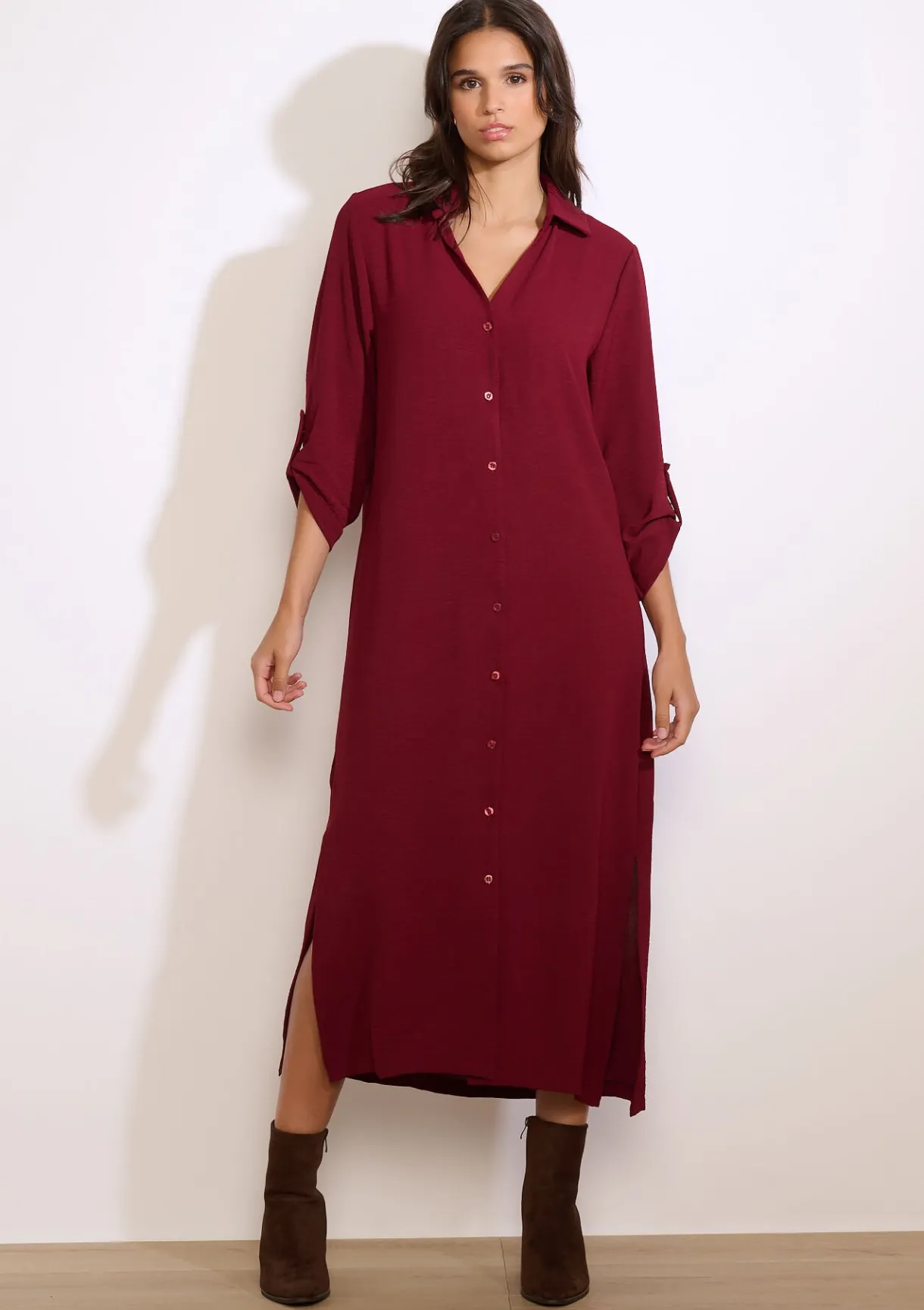 LolaLiza Lange overhemdjurk met split- Jurken