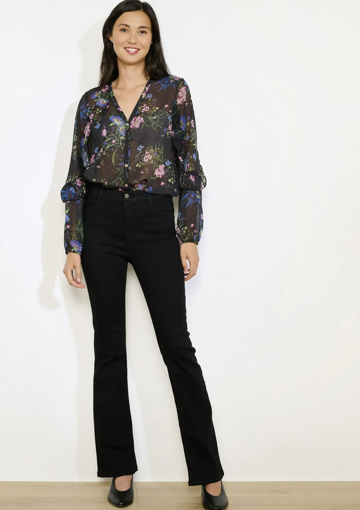 LolaLiza Losvallend bloemenhemd- Blouses En Hemden