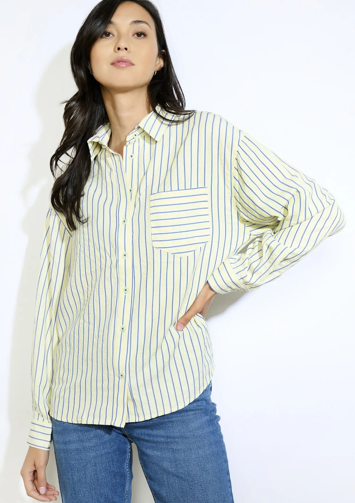 LolaLiza Losvallend gestreept hemd- Blouses En Hemden
