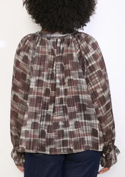 LolaLiza Losvallende blouse met ruiten- Blouses En Hemden