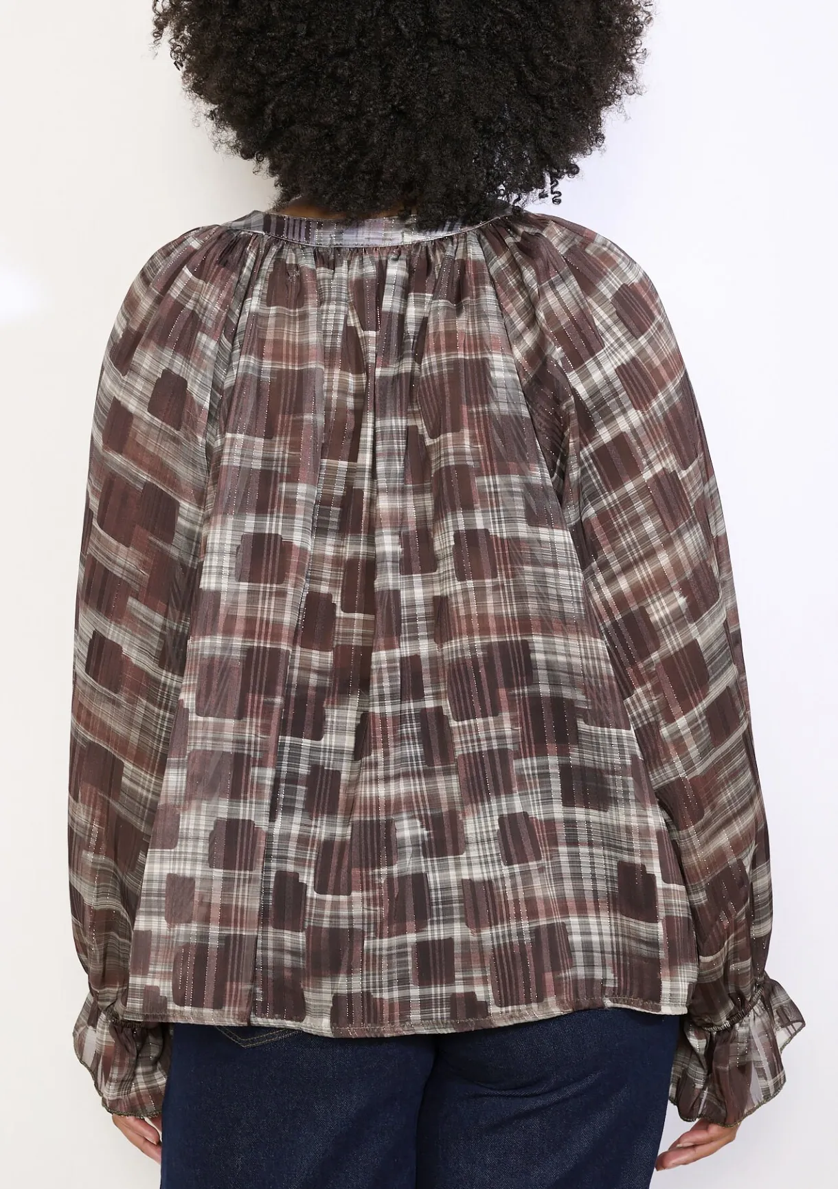 LolaLiza Losvallende blouse met ruiten- Blouses En Hemden